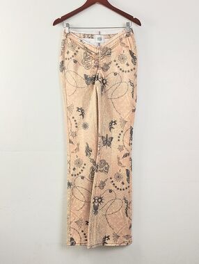 BDG Ruched Dipped V Flare Jeans Size 27 Urban Outfitters Wide-Leg Pants
